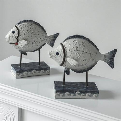 Nordic Resin Fish Decoration Desktop American Ornaments Home Living Room Study Bedroom Office Figurines Crafts Gifts