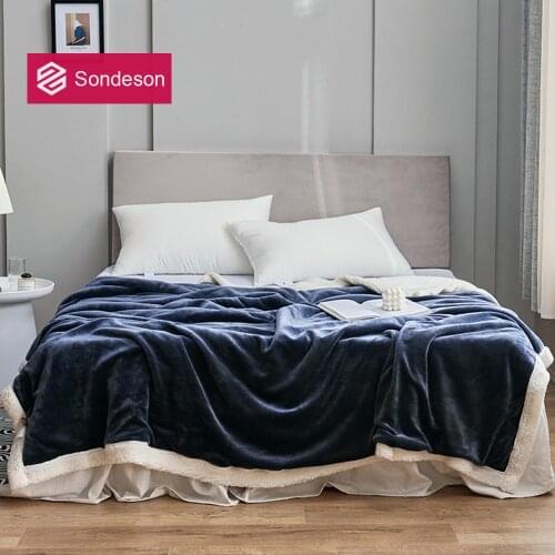 Sondeson Dark Blue Blanket Warm Magic Fleece Duvet Cover Soft Travel Beach Throw Aircraft TV Sofa Blanket For Women Home Textile
