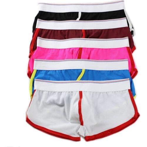 Wholesale Mens Underwear Underpants 5Pcs/Lot Mens Bulge Pouch Boxers Sexy Low Waist Boxer Shorts Trunks Solid Bottoms Hot Sale