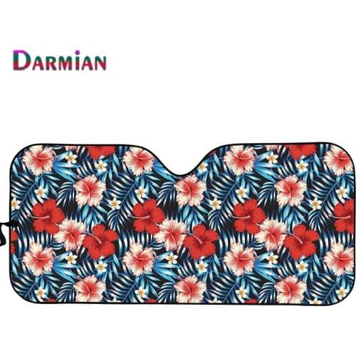 Hawaii Tropical Hibiscus Flower Fashion Printing Design Universal Car Windshield Sunshade Cover Durable Car UV Protect Sun Shade
