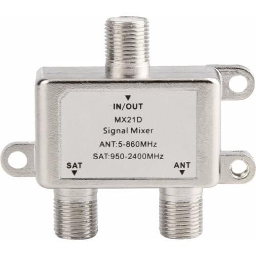 High Quality 2 In 1 Dual-use 2 Way Diplexer TV Signal Mixer Satellite Sat Coaxial Combiner Cable Splitter Switch Switcher