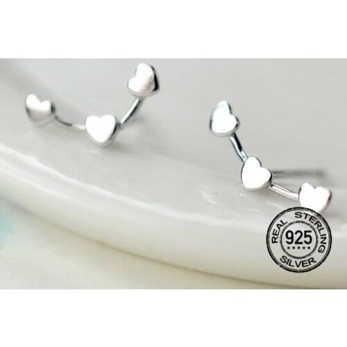 S925 Silver Heart Earrings For Women Mini New High Quality Hot Sale Korean Fashion Lady Retro Design Student Gift Jewelry INEFFA