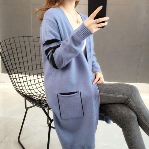 2021 Long Cardigan Women Sweater Autumn Winter Long Sleeve Knitted Sweaters Plus Size Jacket V-Neck Loose Ladies Outerwear 3XL