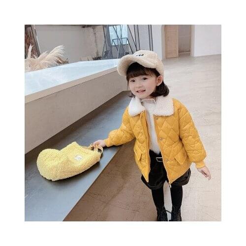 2020 Winter Childrens Lamb Wool O-neck Cotton Jacket Girls Warm Thick Jacket Baby Girl Winter Clothes Toddler Outwear Parkas