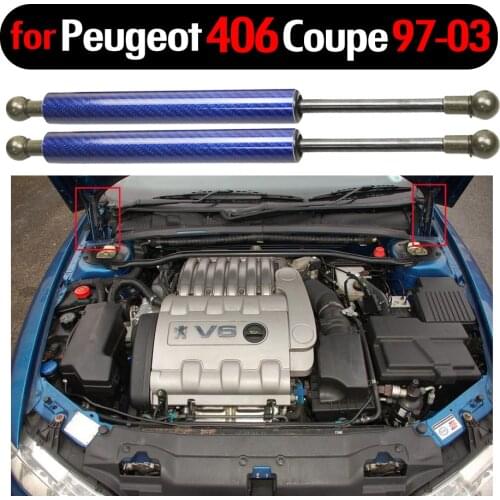 195mm Carbon fiber for Peugeot 406 Coupe 1997 1998-2003 Auto Font Hood Bonnet Gas Struts Shock Struts Spring Lift Support damper