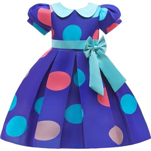 2021 Summer New Formal Girls Dress Bow Wedding Party Dress Bridesmaid Dresses For Girls Children Clothes Vestidos 3-10 Years Old