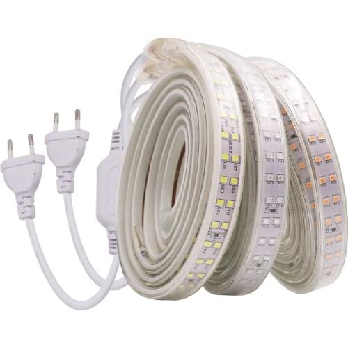 2835 LED Strip EU 220V 240V IP67 Waterproof Blue Pink Red Green White 180leds/m Flexible LED Strip Light