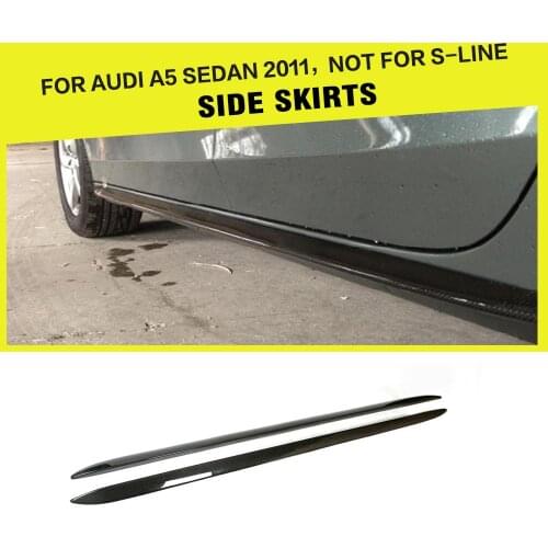 Carbon Fiber Side Skirts Lips Extension Aprons for Audi A5 Sedan 4-Door Non-Sline 2011 2PCS/Set