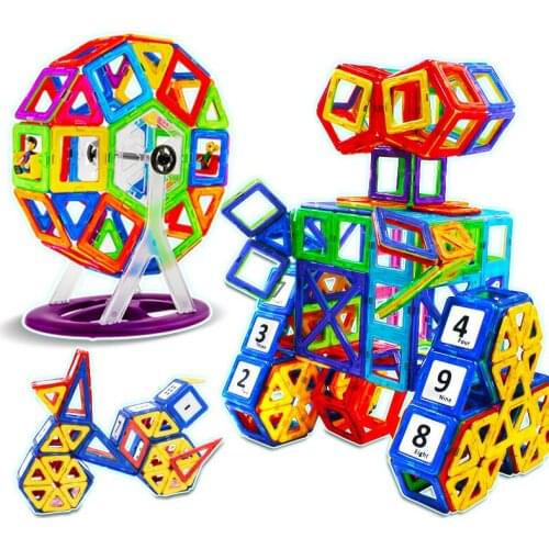 DIY Big Size Magnetic Designer Magnet Building Blocks Accessories Part 3D Educational constructor Toys For Kids Gift