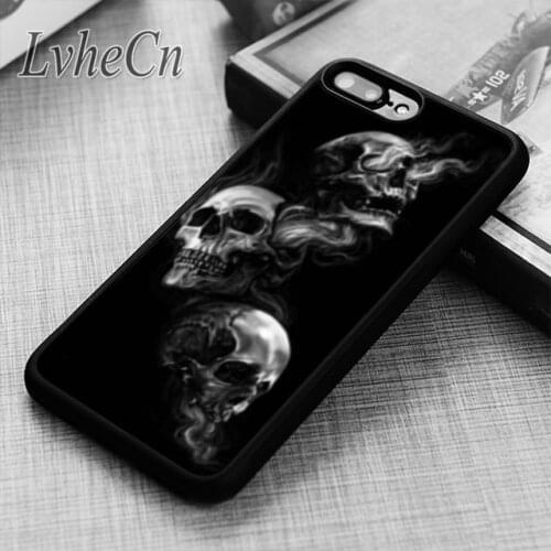LvheCn speak no evil skull Print phone Case cover For iPhone 5 6 6s 7 8 plus X XR XS max 11 12 Pro Samsung Galaxy S8 S9 S10