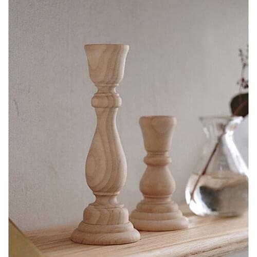 Wood Candle Holder For Wedding Decorations Candlestick Rustic Candelabros Vintage Candle Stand Wedding Decoration Candle Holder