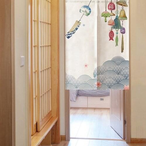 Japanese style Zen door curtain household kitchen living room cloth half curtain screen no hole portiere interior decoration