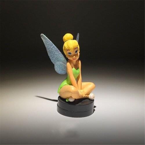Disney Tinker Bell Princess 8cm sitting posture Action Figure Toy Model Children Gift Cake Topper