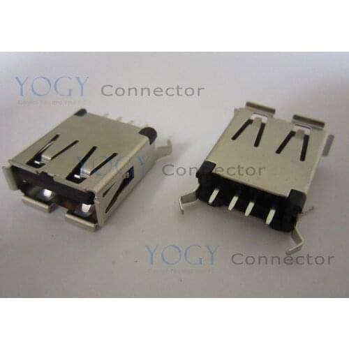 10pcs Female USB Jack Connector, 180 degree 4 pin, widely use laptop motherboard and usb board