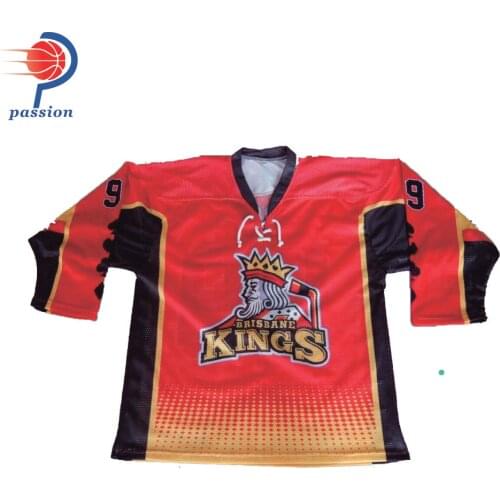 MOQ 5pcs Wholesale Price Ice Hockey Jerseys with Red