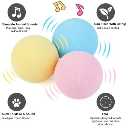 Pet cat toy interactive kitten cat training squeaky toy ball pet toy cat rolling ball