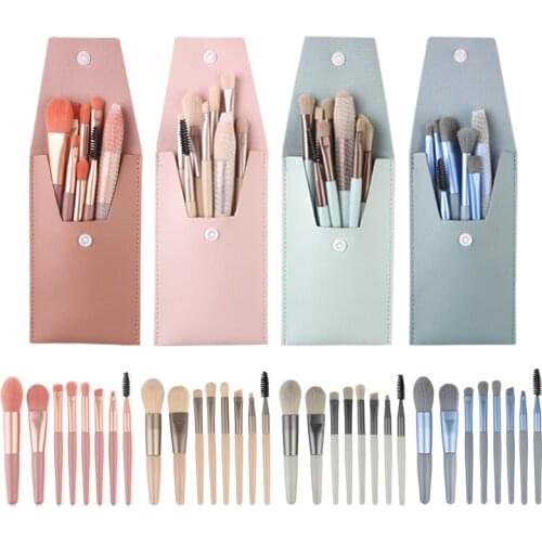 8 Pcs Personalized Synthetic Mini Make Up Brushes Kit Matte Small Makeup Brush Travel Set With Bag