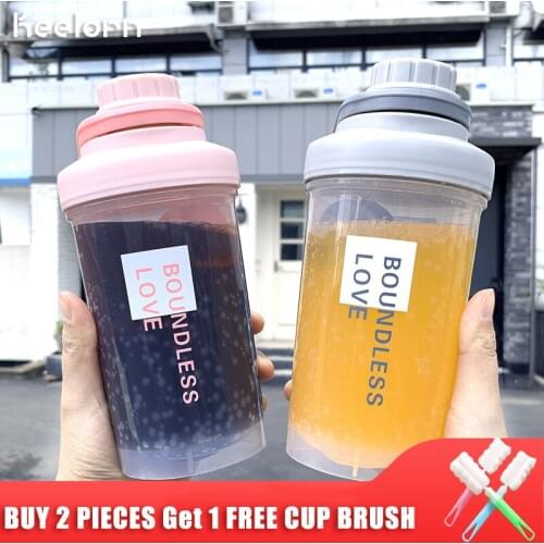 Keelorn High Quality Sports Shake Plastic Cup Portable Fitness Water Bottle 700ml Large Capacity Sealed Leakproof Protein Powder