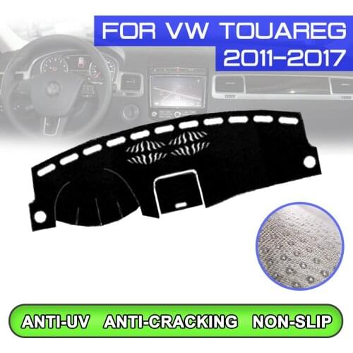 Car Dashboard Mat Anti-dirty Non-slip Dash Cover Mat UV Protection Shade for Volkswagen Touareg 2011 2012 2013 2014 2015-2017