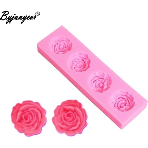 M2019 1PC Rose Flowers Epoxy UV Resin Silicone Mold Craft Chocolate Baking Mold Cake Decorating Tools kitchen Pastry Tool