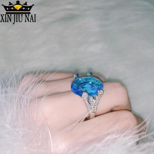 New hot sapphire ring European and American women exaggerated engagement ring female diamond rings for women