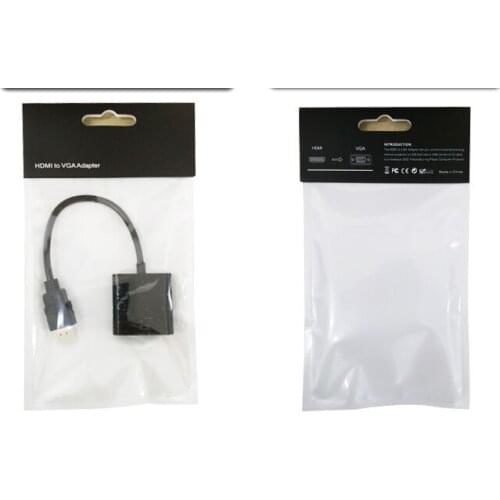 By dhl or ems 50 pieces active HDMI to VGA converter cable cord lead with IC in retail package