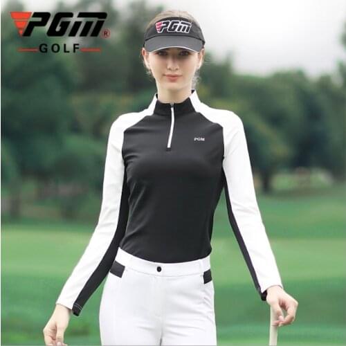 PGM Golf Women T-Shirts Sports Leisure Autumn Winter Long Sleeve Lady Shirts Elasticity Warm Womens Clothing YF339 Wholesale