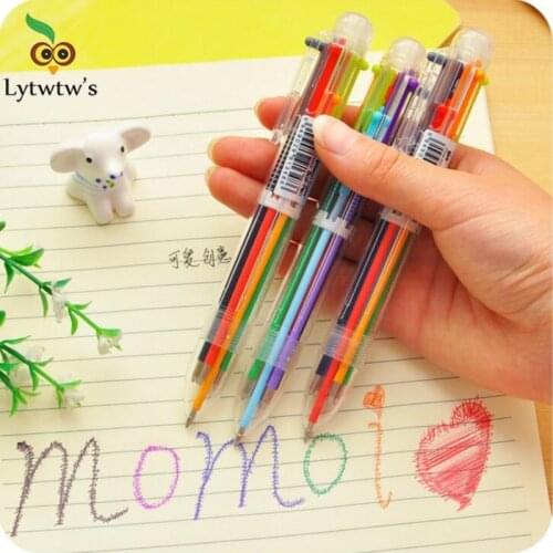 4 Pieces Lytwtws Ballpoint Pen For School Supply Ball Point Creative Freebie Bullet Office Gift Colorful Chancery Stationery
