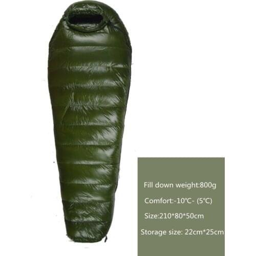 Winner Mummy Sleeping Bag Adult Filling 800g Duck Down Sleeping Bag Warm For Traveling Hiking Camping Equipment 11 color