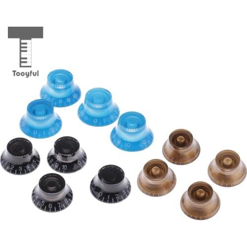 Tooyful 4 Pieces Acrylic Guitar Volume Tone Control Knob Button with Letter for LP Electric Guitar Replacement Parts