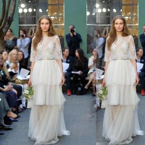 Vestido de noiva casamento tulle tiered lace jacket alibaba china thermal imager evening prom party Mother of the Bride Dresses