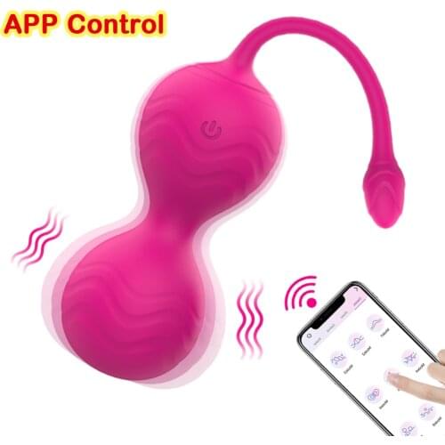 Realov Smartphone APP Bluetooth Remote Control Vibrator G-Spot Massager Vaginal Tight Kegel Balls Pelvic Floor Trainer Jump Eggs
