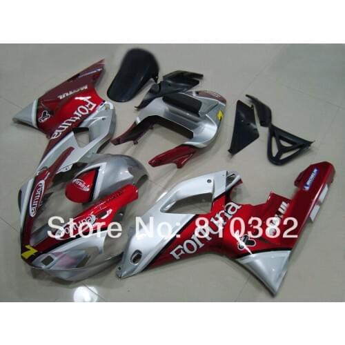 Hi-grade Motorcycle Fairing kit for YZFR1 00 01 YZF R1 2000 2001 YZF1000 Fashion red silver ABS Fairings bodywork YC23