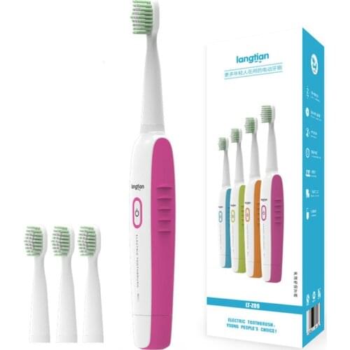 Ultrasonic Electric Toothbrush Waterproof Oral Hygiene Teeth Whitening USB Rechargeable Electric Tooth Brush with 4 Heads