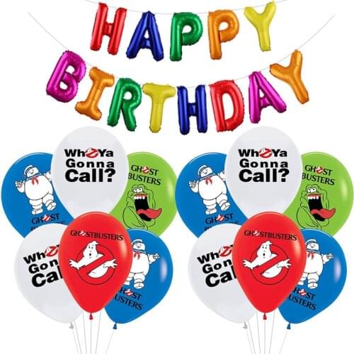 1Set Ghostbuster Balloon Video Game Party Supplies Ghost Busters Happy Birthday Party Decorations Toys For Kids Globos Halloween