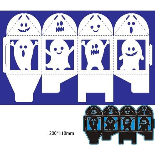 200*110mm Hollow Ghost Box New Cutting DIES Stencil DIY Scrapbook Embossing Card Craft Template Paper Photo Album