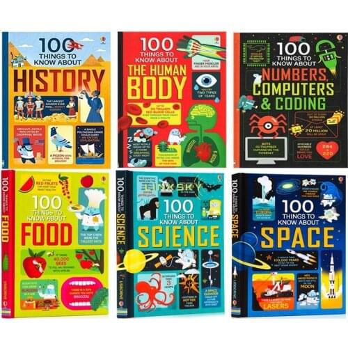 100 Things To Know about 6 Hardcover Books/Set,Childrens English Story Book with Picture,Early Education Picture Book