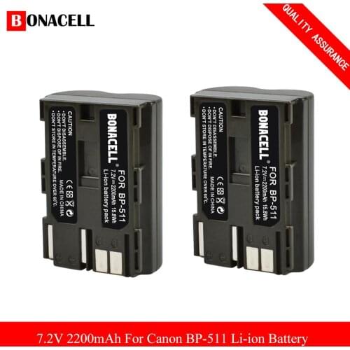 Bonacell BP-511 P511A BP-511A BP511 Rechargeable Camera Battery 7.4V Li-ion for Canon EOS 300D 5D 20D 30D 50D 40D 10D PowerShot