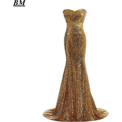 BM Sweetheart Sequin Mermaid Evening Dresses 2020 Beaded Plus Size Long Formal Prom Party Gown Vestidos De Gala BM268
