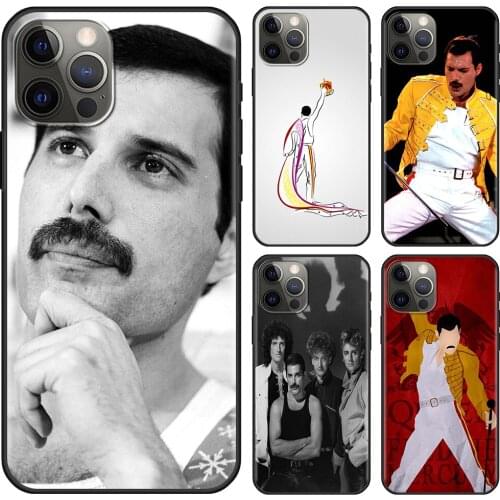 Cellphone Cover For iPhone 12 Mini 11 Pro X XS Max XR 8 7 6 6S Plus SE Black TPU Fundas Silicone Capa Queen Freddie Mercury