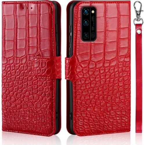Flip Phone Case for Huawei Honor 30 Pro EBG-AN10 6.57inch Cover Crocodile Texture Leather Book Design Luxury Coque Wllet Capa