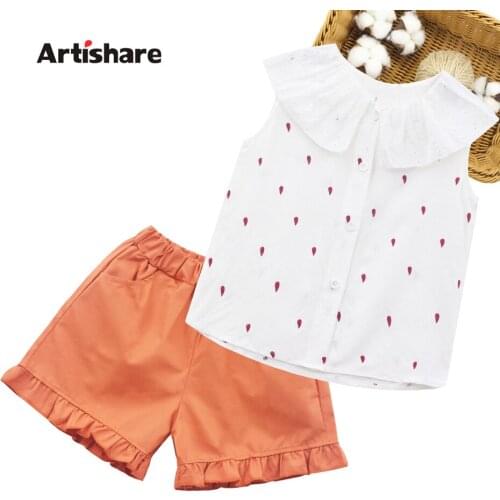Kids Clothes Floral Vest + Short Suit For Girls 2021 Summer Kids Girls Clothes Casual Style Childrens Tracksuit 6 8 10 12 14