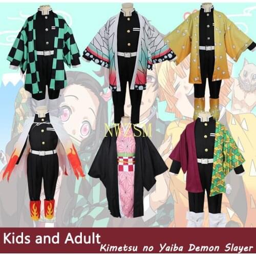 Anime Demon Slayer Kimetsu no Yaiba Cosplay Agatsuma Zenitsu Kamado Tanjirou Tomioka Giyuu Kimono Yukata Cosplay Costume