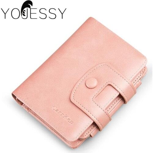 YOJESSY Women Wallet Many Departments Card Holder Foldable Ladies Small Purse Zipper Coin Card Case High Quality Female Wallets