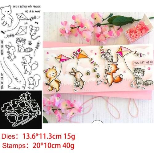 Animals Fly Kite Metal Cutting Dies and Stamps for DIY Scrapbooking Photo Album Decorative Embossing DIY Paper Cards