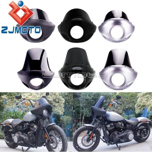 Motorcycle Cafe Racer 5.75 inch Headlight Fairing Mask Windshield Kits For Harley Dyna Sportster Low Rider Glide Fat Street Bob