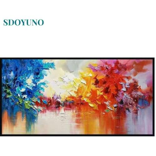 SDOYUNO Paint By Numbers Landscape Abstract Oil Painting By Numbers On Canvas 40x50cm Frameless DIY Scenery Draw Number