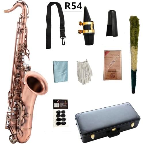 Brand New R54 Tenor Saxophone B Flat Phosphor Bronze Pink Woodwind Instrument With Case Accessories Free Shipping