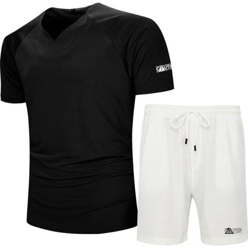 Solid Casual Shorts Men Sets Summer Sport Wear Suits Quick Dry Running Set Mens Clothes Sports Joggers Tracksuits Europe Size