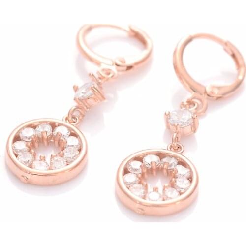 Wholesale Hot Sale New Fashion Luxury Champagne Gold Round Donut Stud Earrings with Zircon Stone Women Birthday Gift Bijouterie